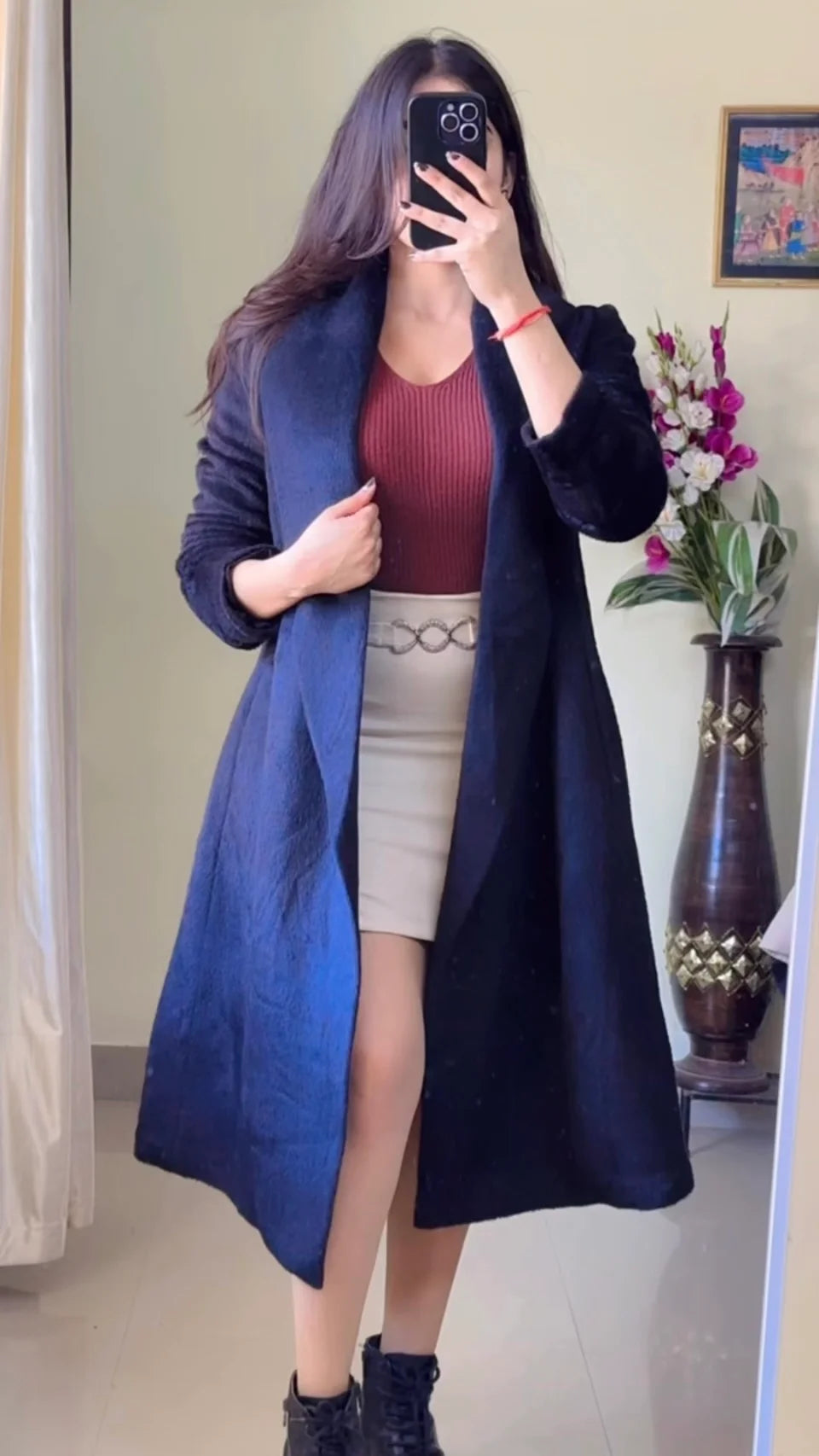 (Size-L) Black Winter Coat- WO168