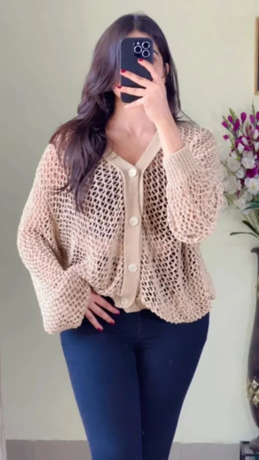 (Free Size) High Quality Crochet Top- C435