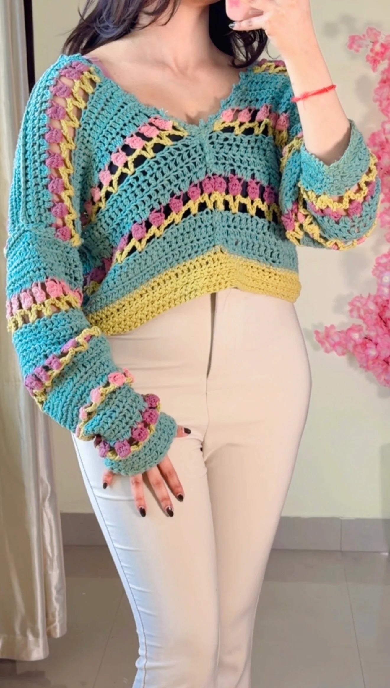 (Free Size) Premium Crochet Top -