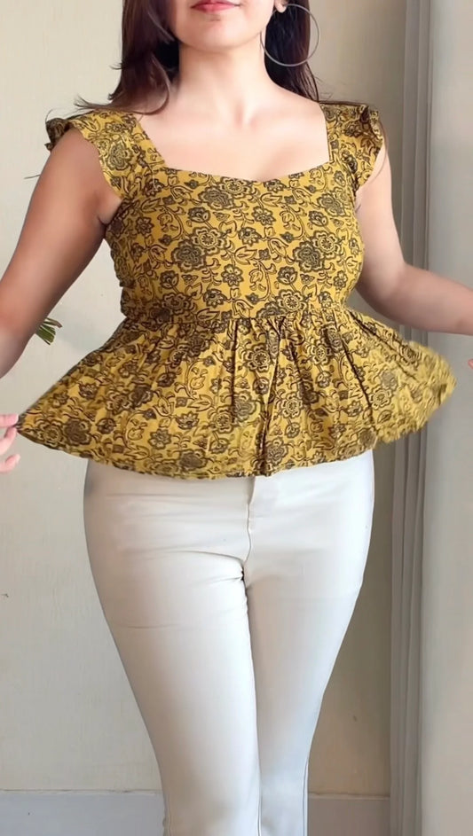 Printed Peplum Top