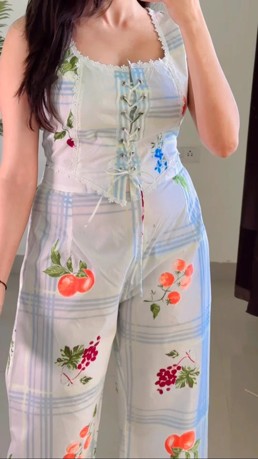 Sleeveless Pure Cotton Waistcoat With Trouser K-507