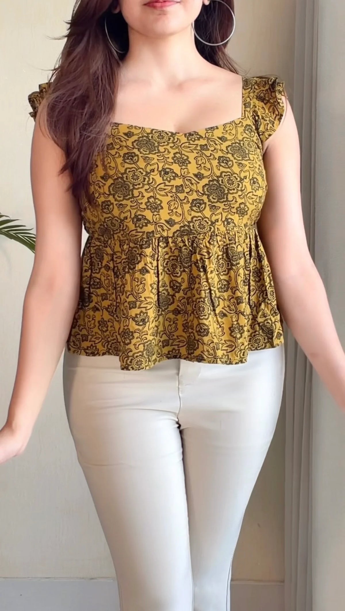 Printed Peplum Top