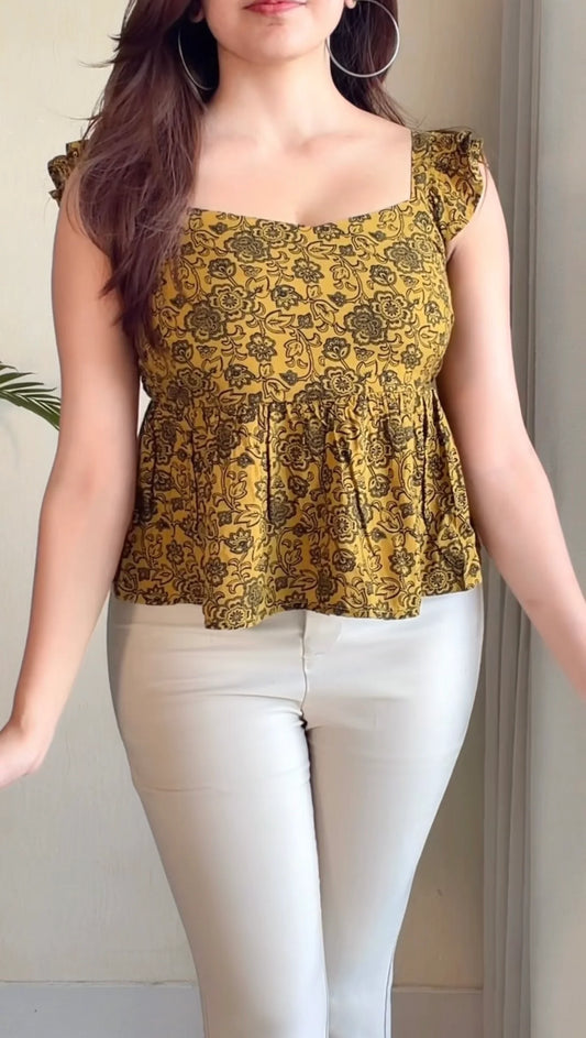 Printed Peplum Top