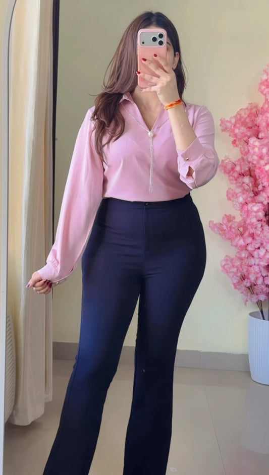 Blush Pearl Tie Shirt