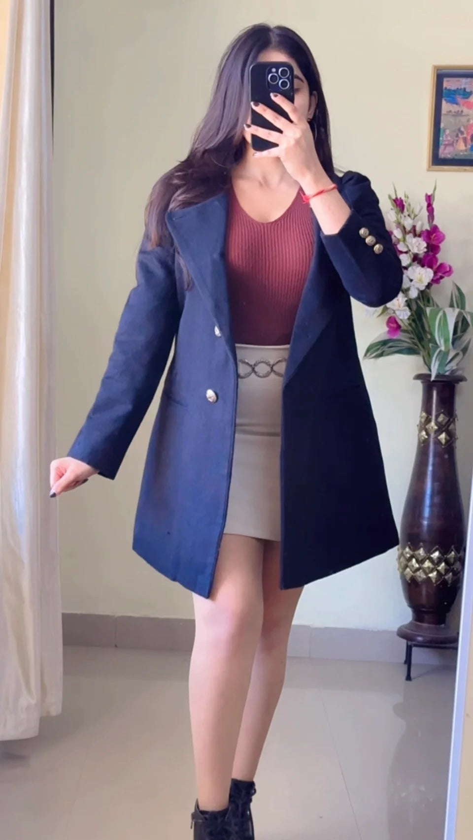 Black Winter Coat- Wo152