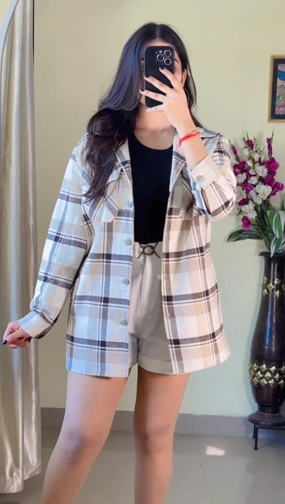 (Size- S to M) Classic Shacket-WS08