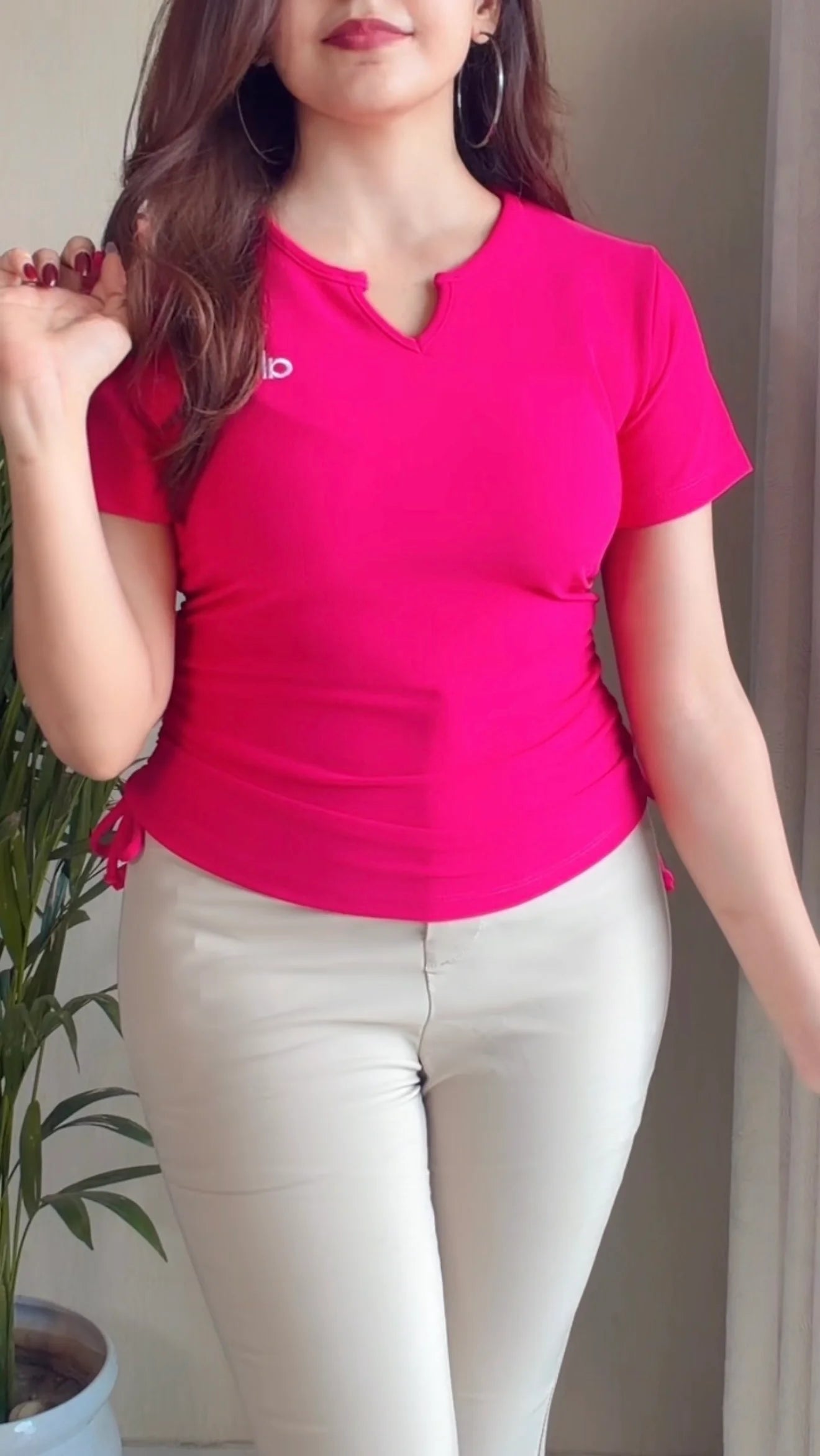 Side Drawstring Fitted Top