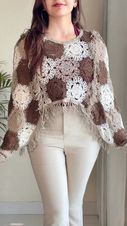 Multicolour Crochet Fringe Top