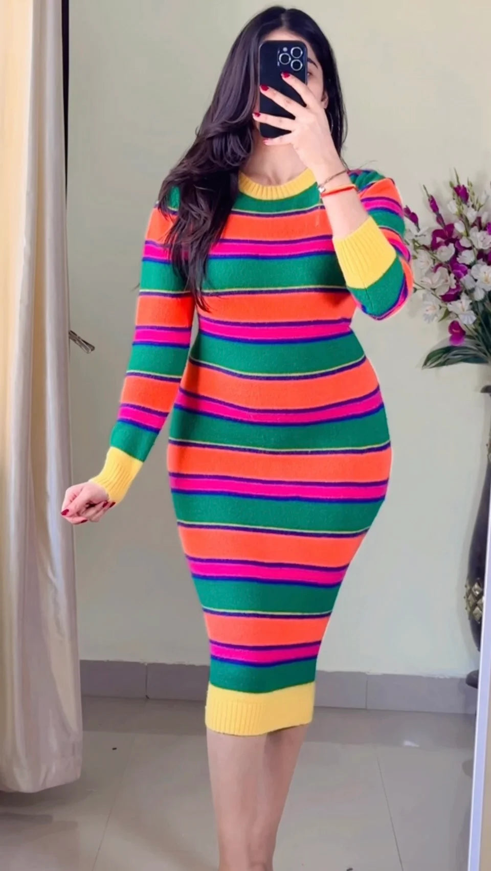 (Size-Free Size) Classy Stripped Dress- DO18