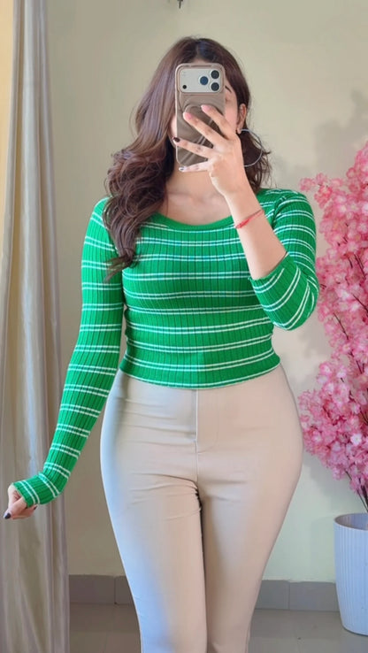 (Size-S to M)  Ribbed Top-  R424