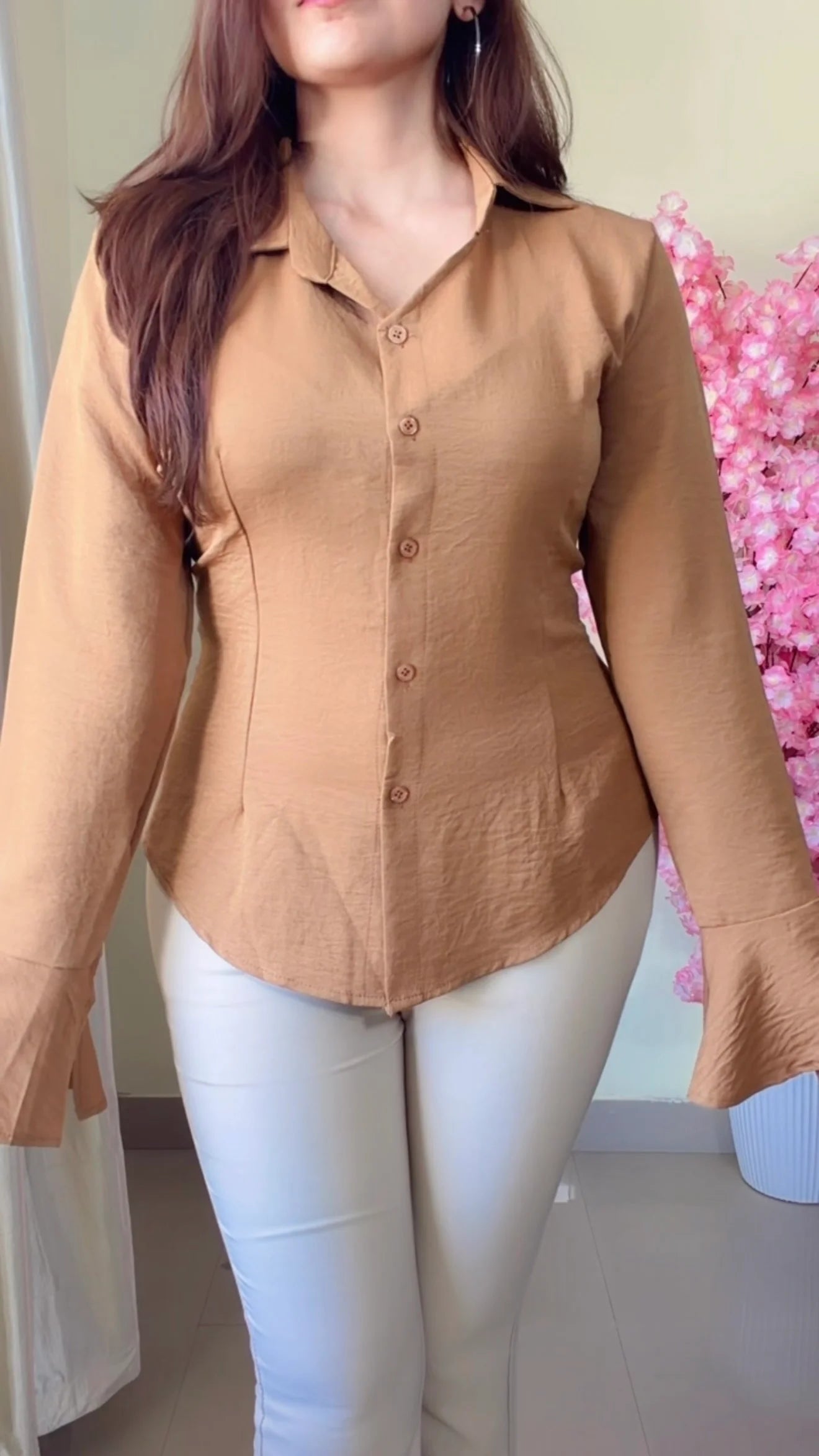 Premium Corset Back flared Sleeves Shirt