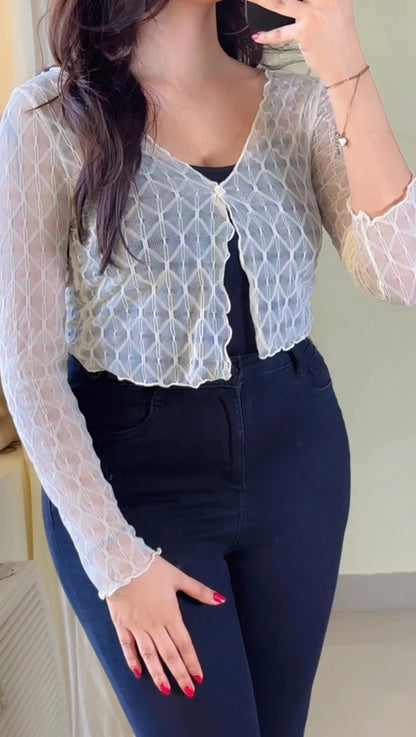 (S To M) Crochet Top- (Cb03)