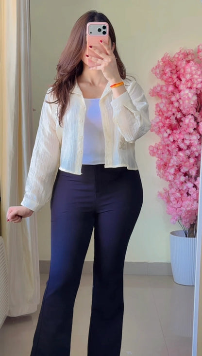 Cream White shirt+ Inner Combo