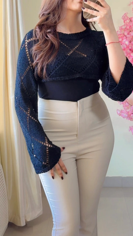 (Free Size Till 40"Bust  ) Crochet Top-C496