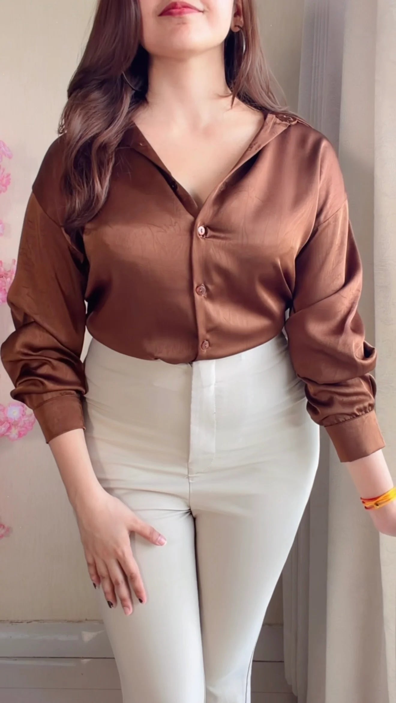 Brown Luxe Sheen Shirt