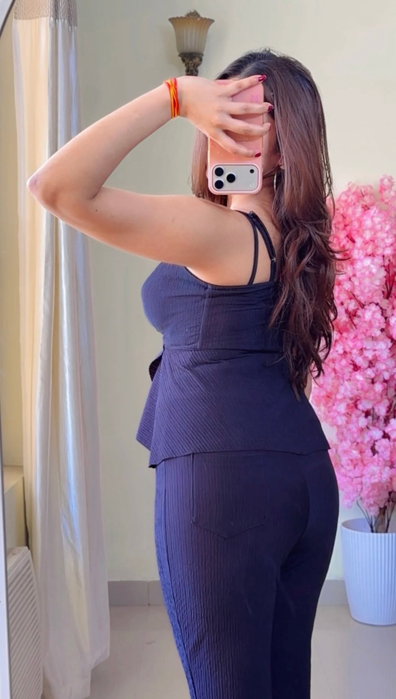 Black Wrap Peplum Co-ord Set