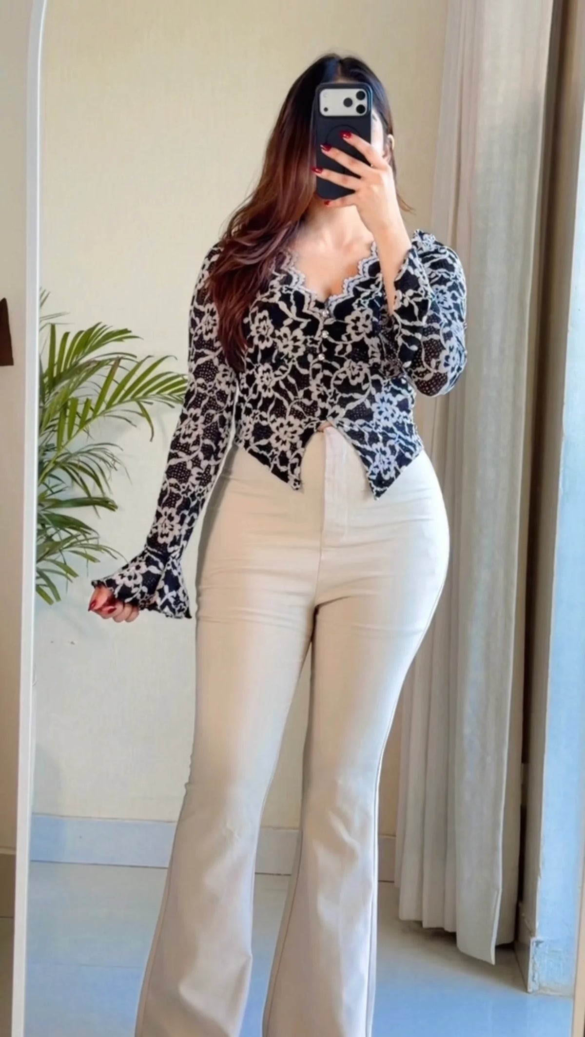 Padded Lace Ruffle Top