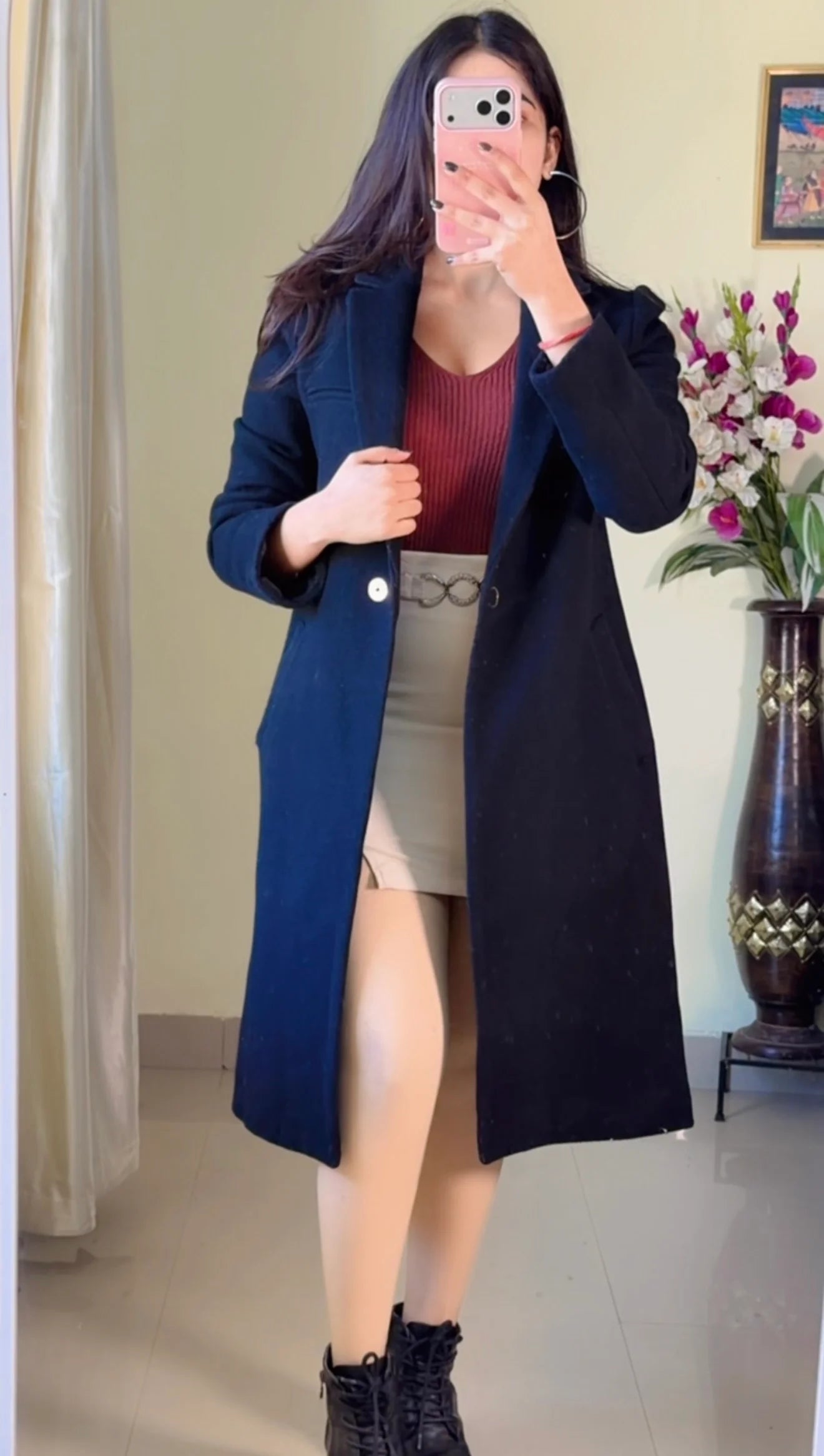 (Size- S to M) Premium Black Winter Coat- WO260