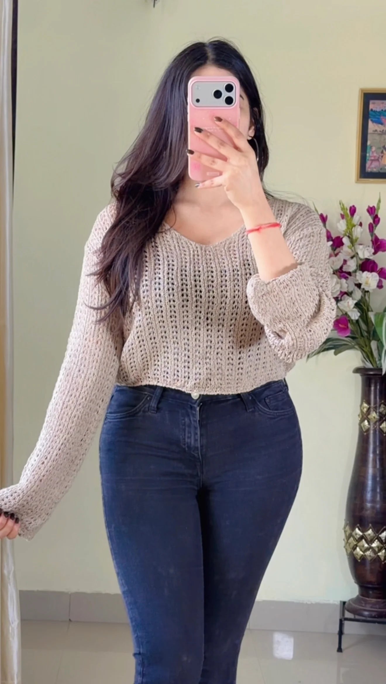 (Size-S to M) Premium Crochet Top- (C433)