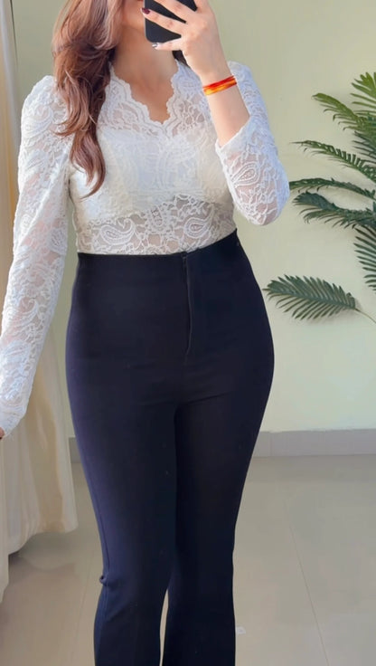 Black Sculpted Bootcut Trouser