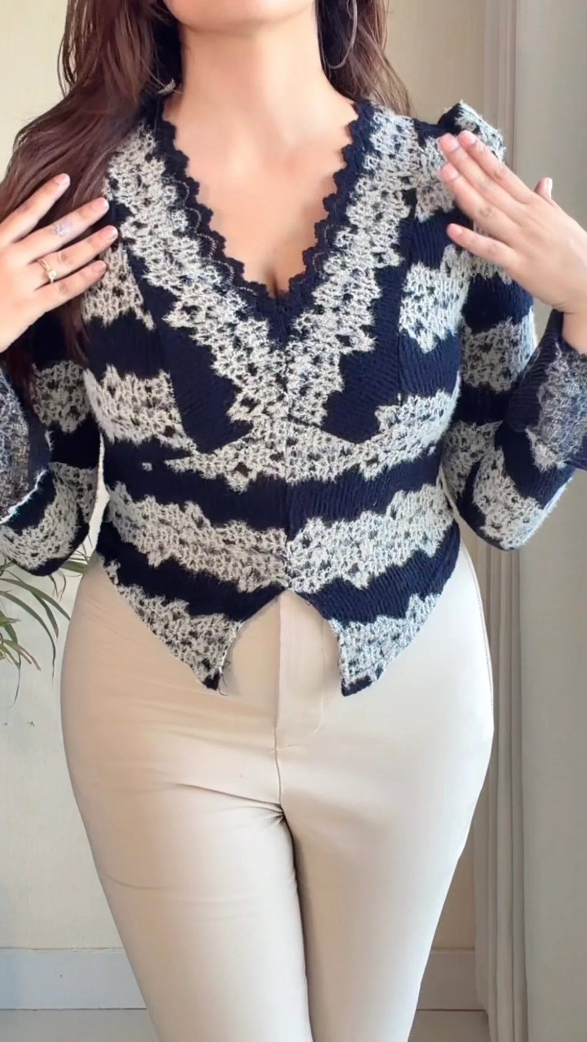 Padded Crochet Ruffle Top