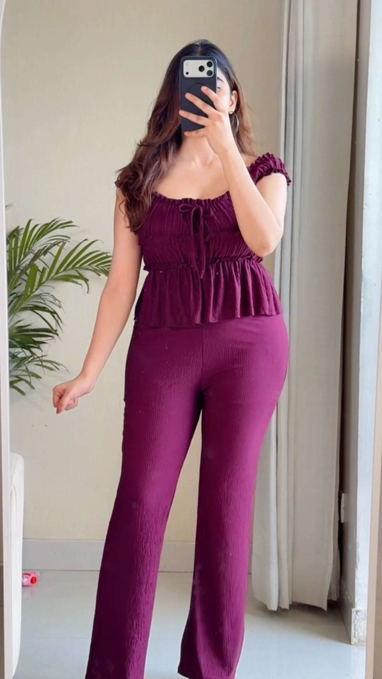 Ruched Peplum Co-ord Set