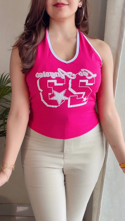 Y2K printed halter top