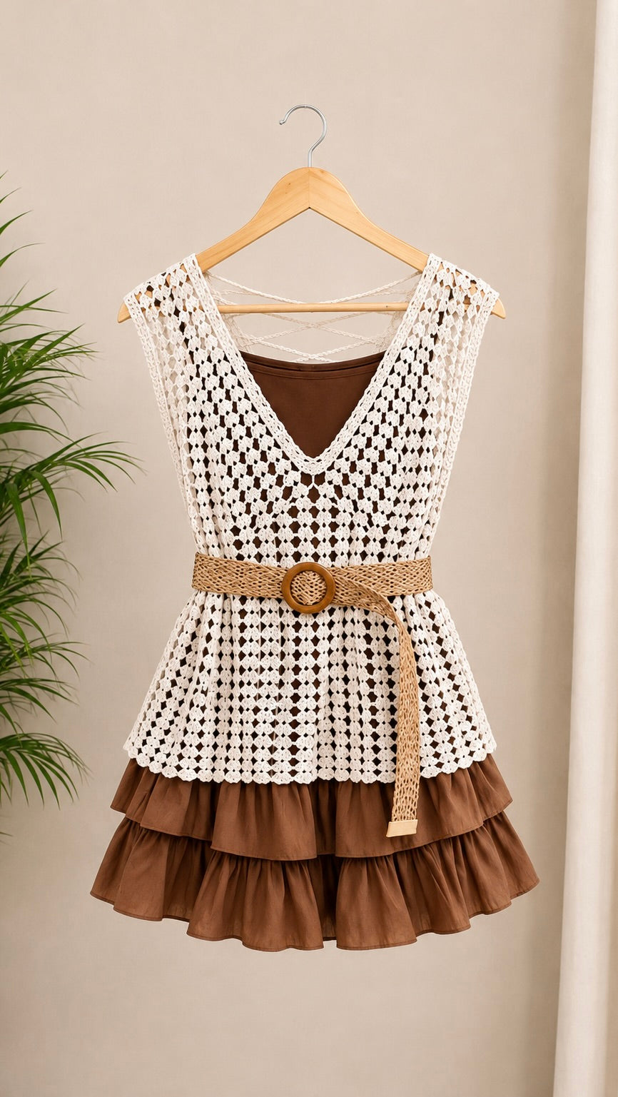 Boho Crochet 4-Piece Co-Ord Set