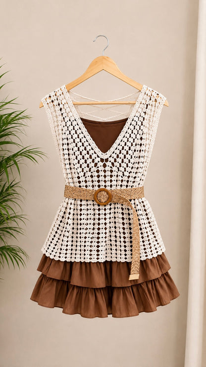 Boho Crochet 4-Piece Co-Ord Set