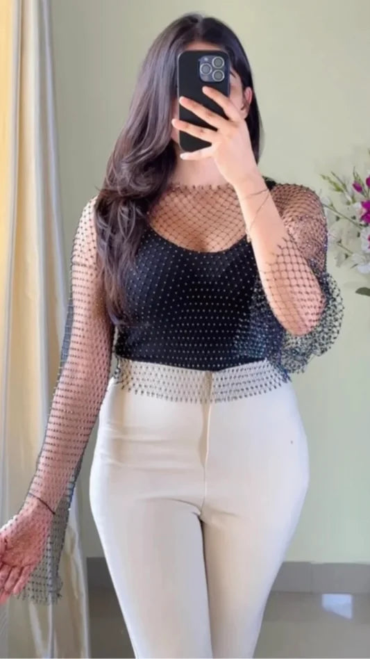 Gloss Mesh Top (High Quality)[T43]