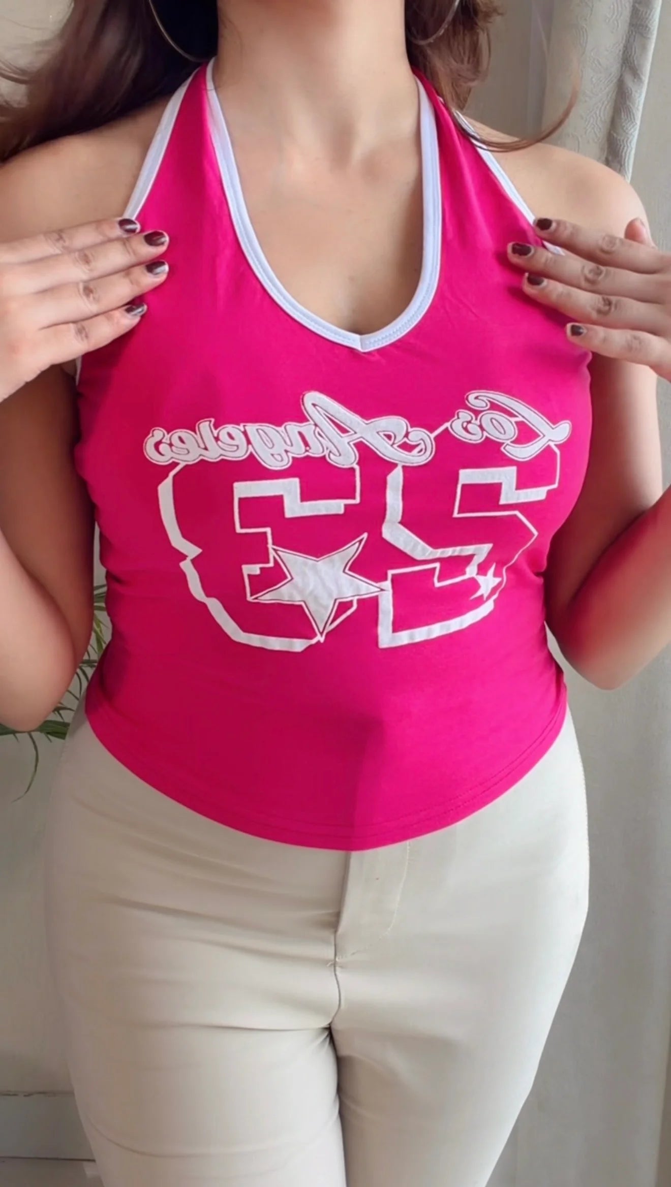 Y2K printed halter top