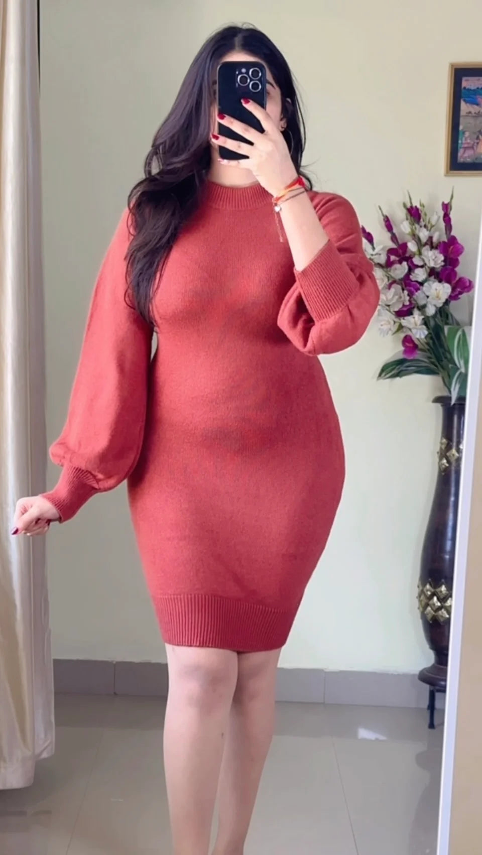 (Size- S to M) Classy Ribbed Dress- DO04