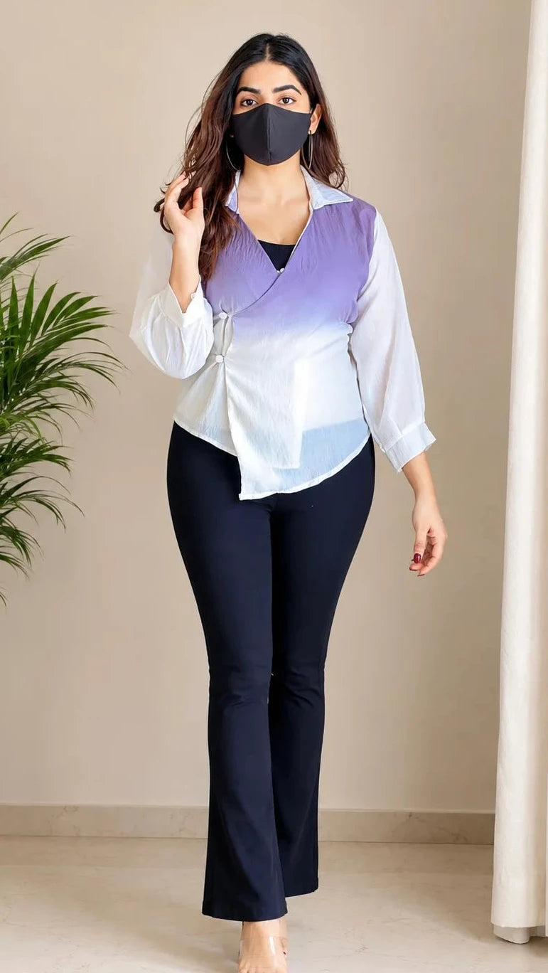 Pretty Ombre Wrap Shirt