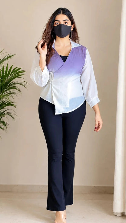 Pretty Ombre Wrap Shirt
