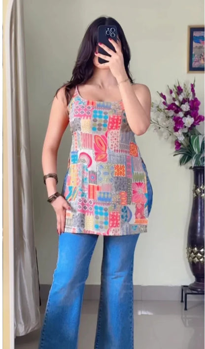 Classy Print Short Kurti KT-115