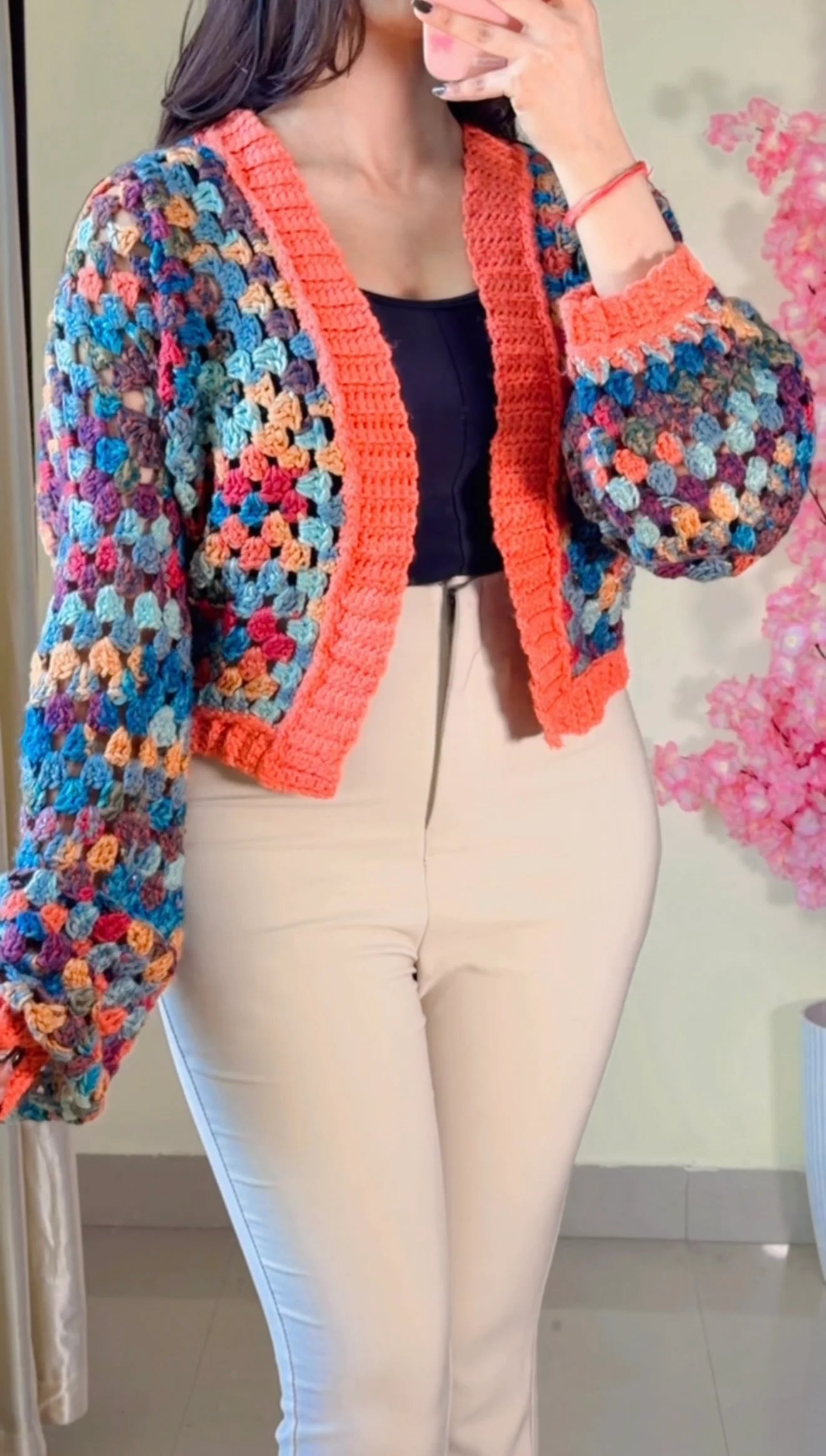 (Size-L to XL) Premium Crochet Shrug - C463