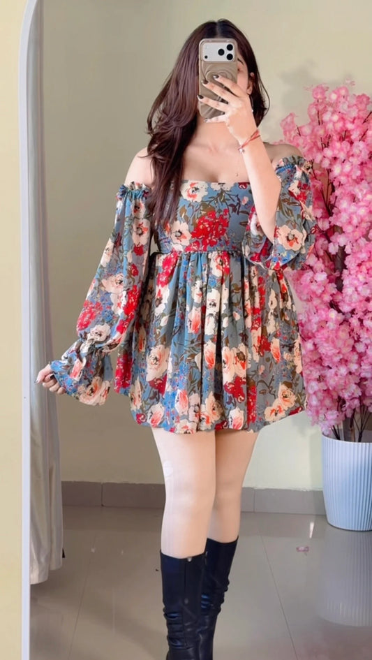 (Size-Xs to S) Pretty Floral Dress-