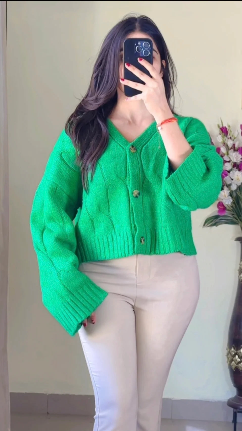 (Size M to L)Crochet Sweater CO-131