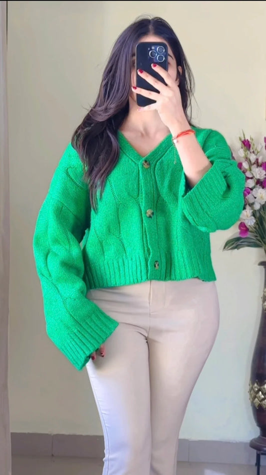 (Size M to L)Crochet Sweater CO-131