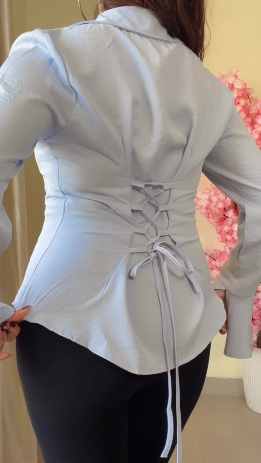 Premium Corset Back flared Sleeves Shirt