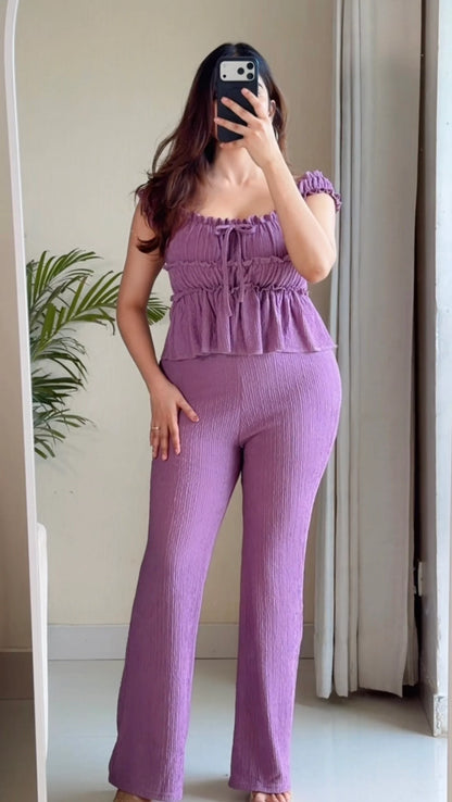 Ruched Peplum Co-ord Set