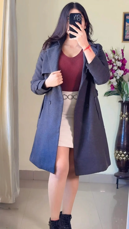(Size-M) Grey Winter Coat- WO182