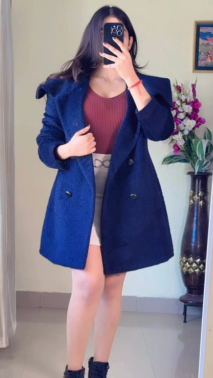 (Size-S to M) Blue Winter Coat- Wo178