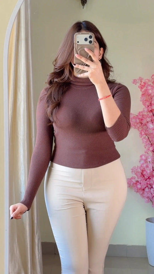 (Size-S to M) Ribbed Top-  R405