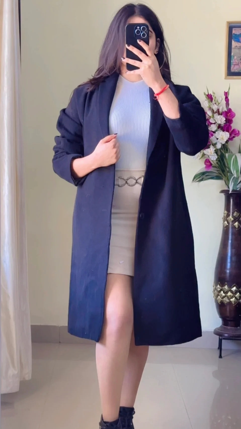 (Size-M) Black Winter Coat- WO150