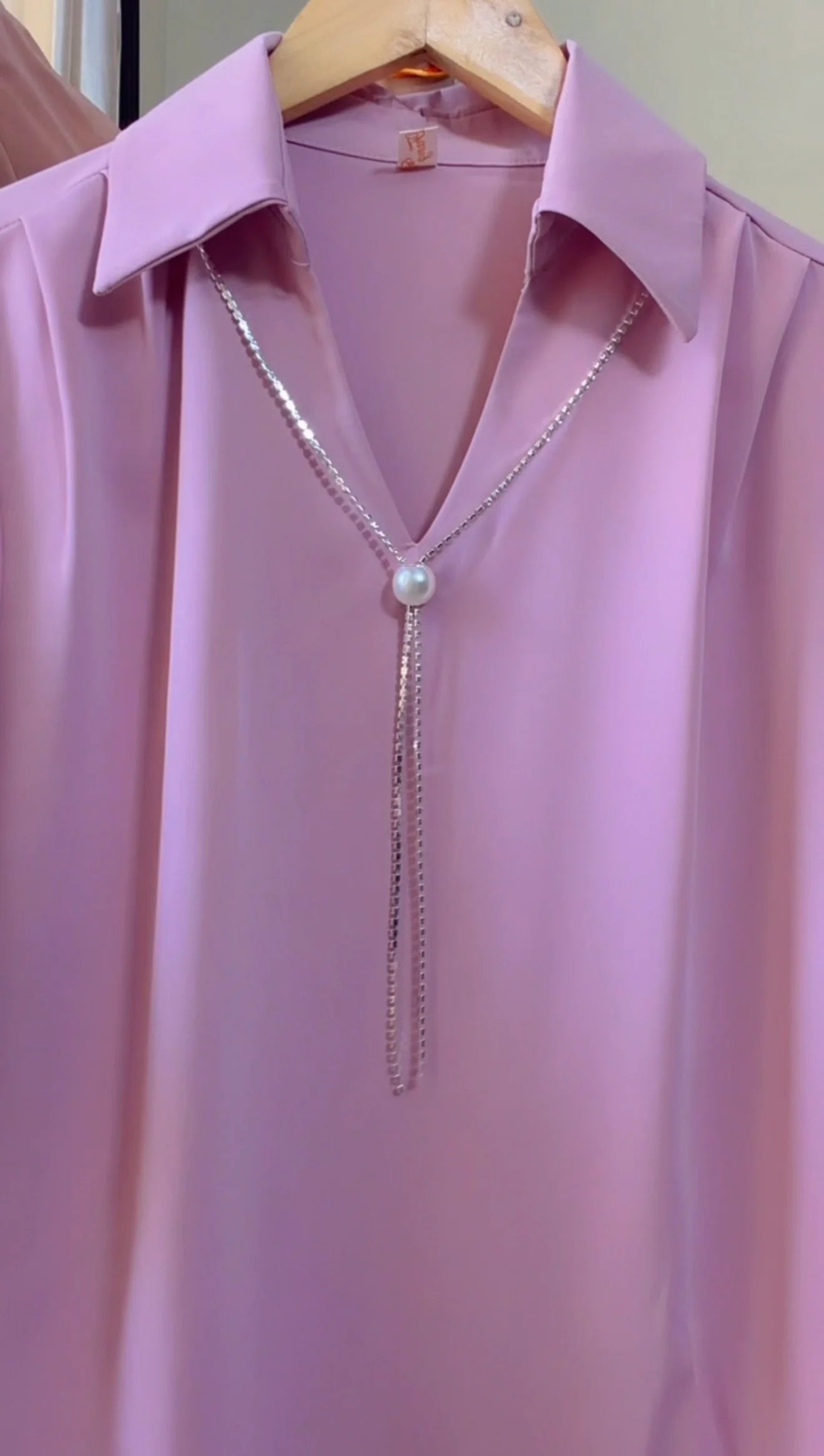 Blush Pearl Tie Shirt