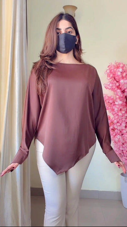 Premium Diva Drape Asym Top with Belt