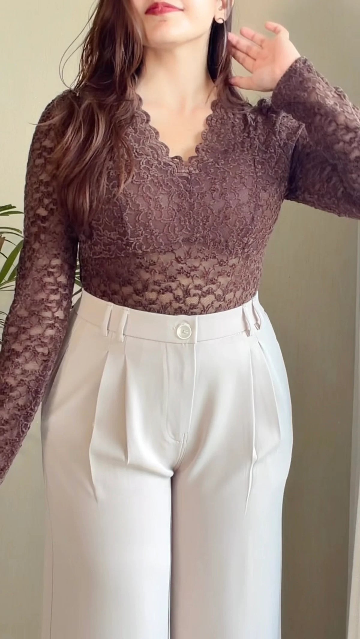 Beige Butter Soft Tailored Trouser