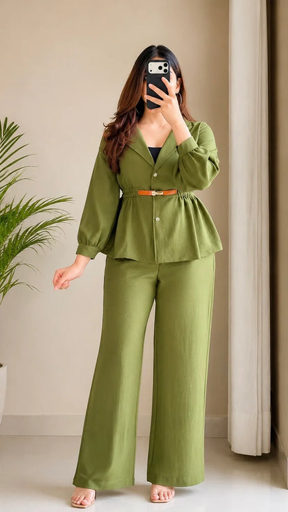 Structured Corset Belted Co-ord Set