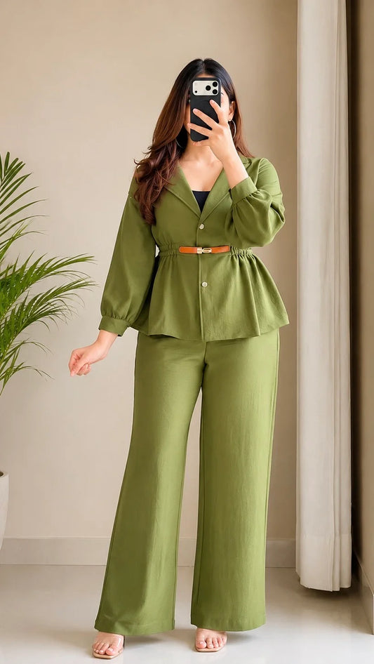 Structured Corset Belted Co-ord Set